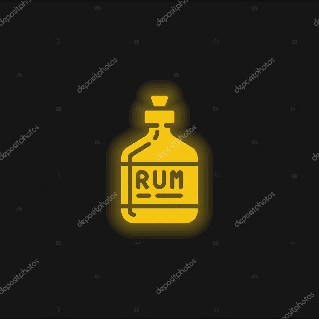 Alcohol yellow glowing neon icon
