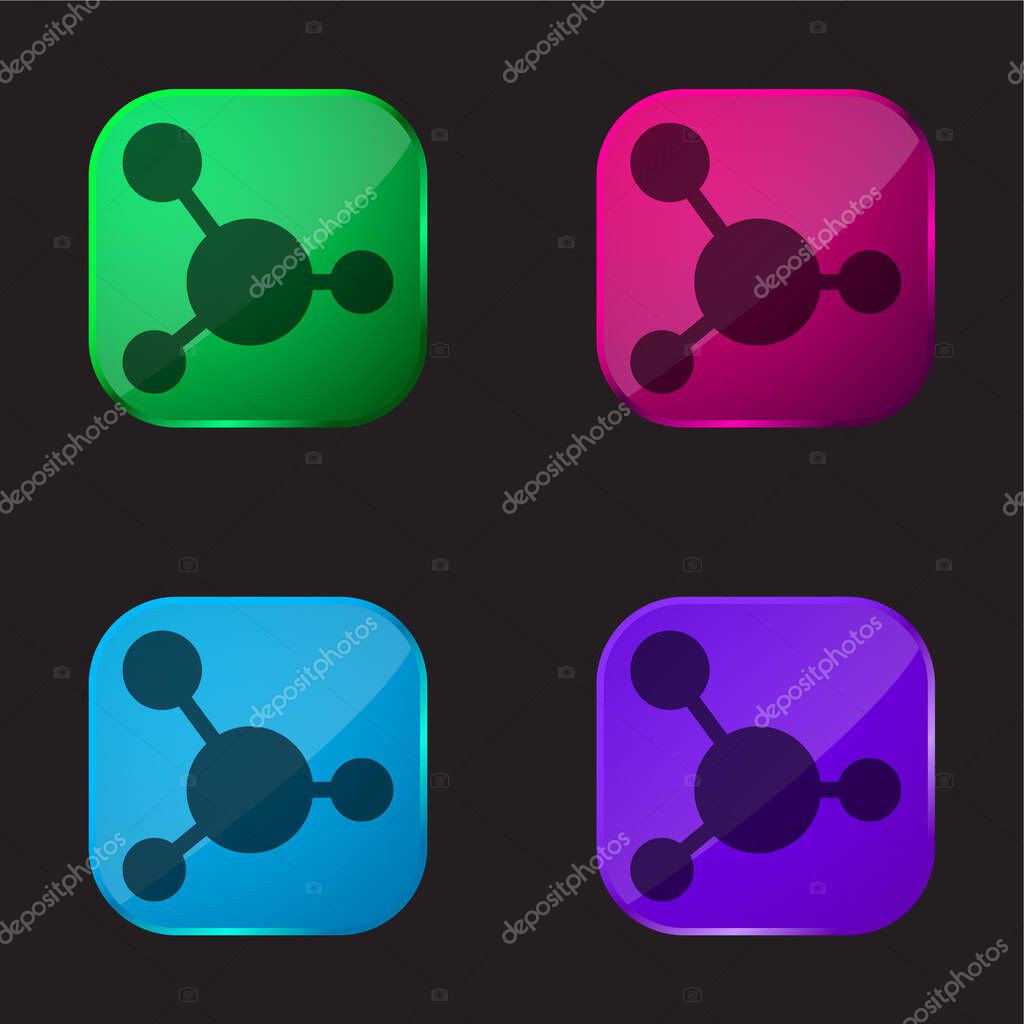 Blood four color glass button icon