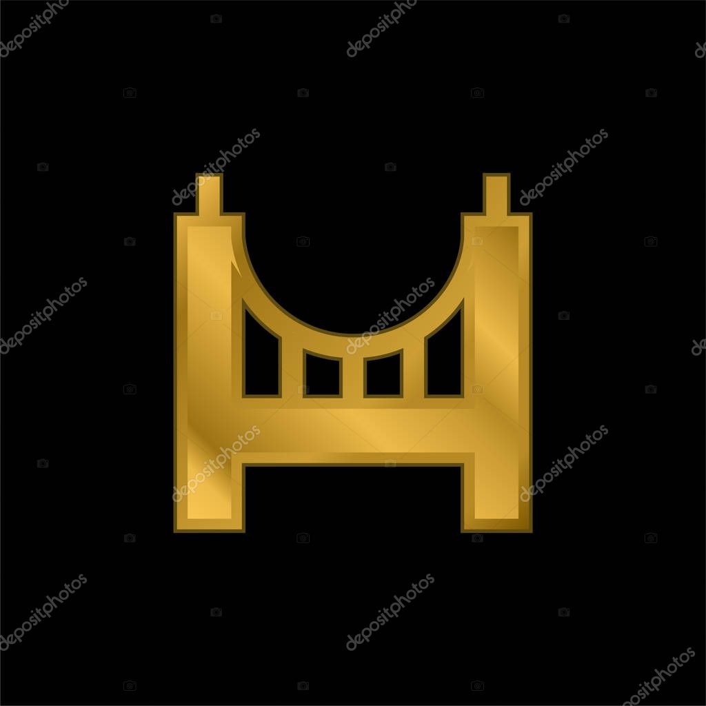 Bridge gold plated metalic icon or logo vector
