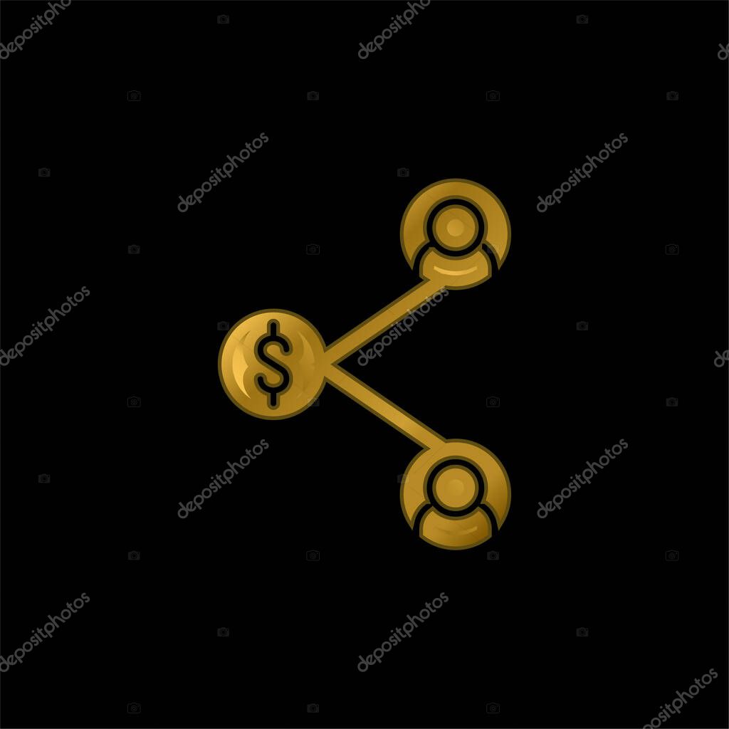 Affiliate Marketing gold plated metalic icon or logo vector