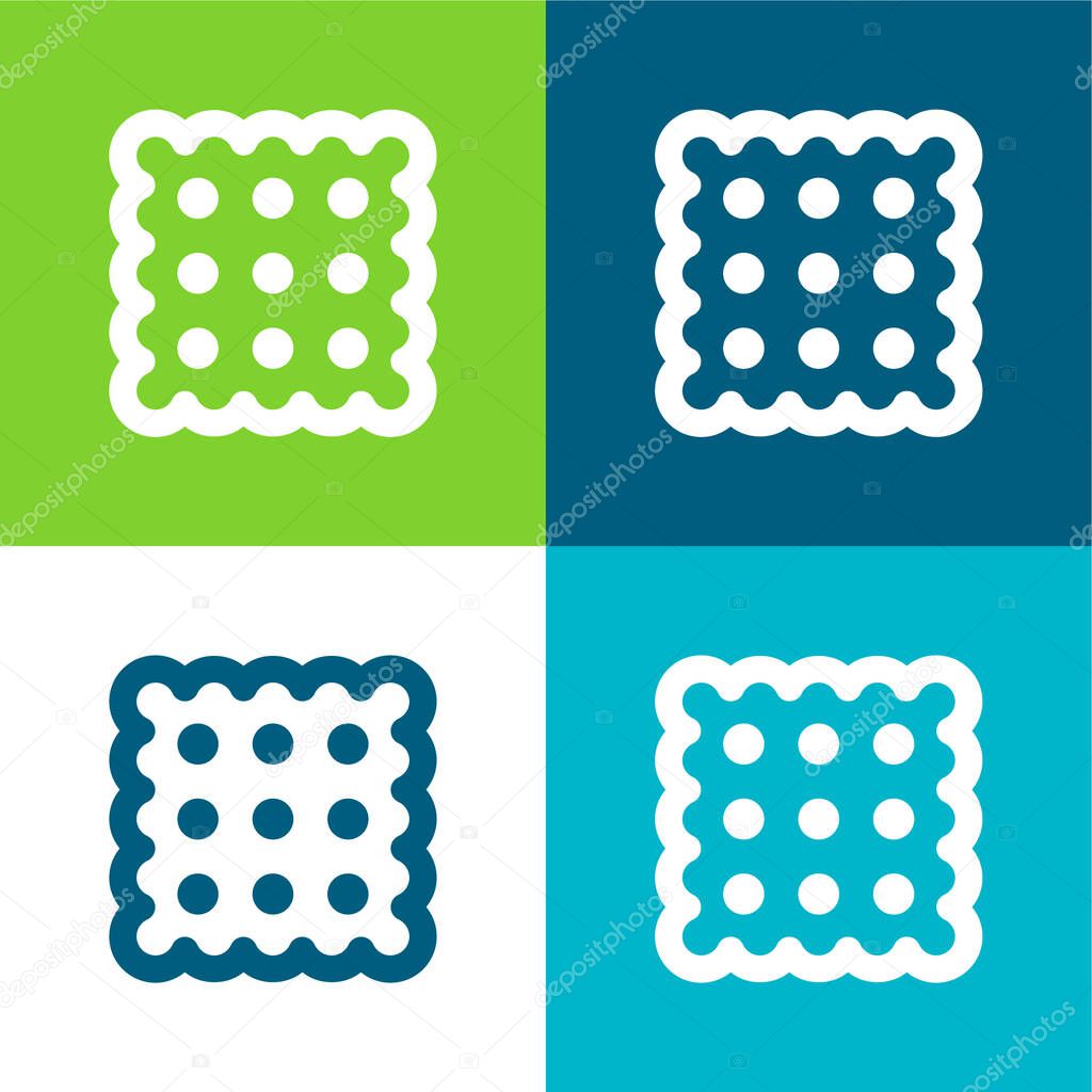 Biscuit Flat four color minimal icon set