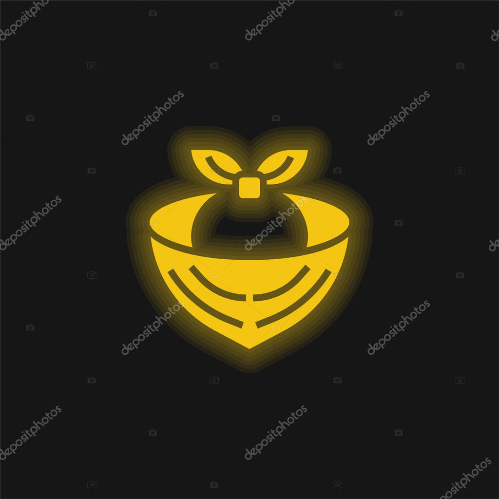 Bandana yellow glowing neon icon