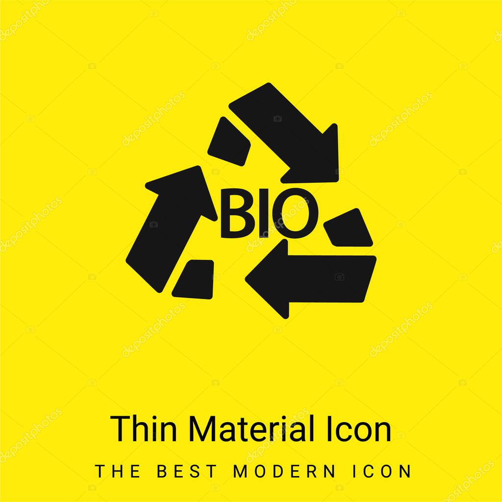 Bio Mass Recycle Symbol minimal bright yellow material icon