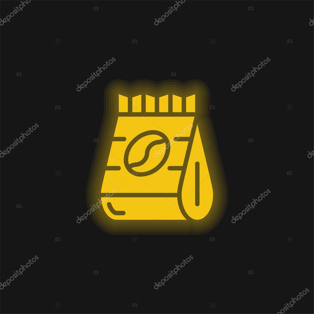 Beans yellow glowing neon icon