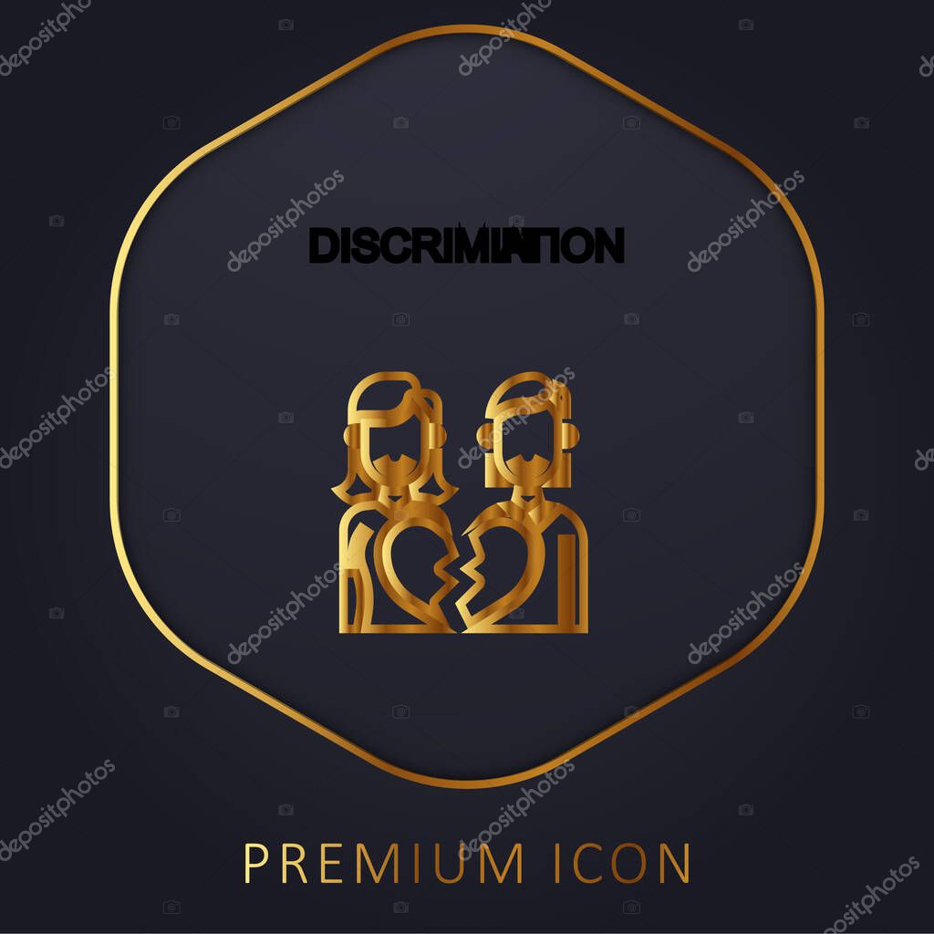 Anti Lesbian golden line premium logo or icon