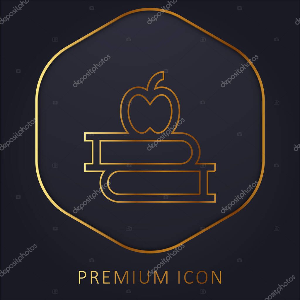 Books golden line premium logo or icon