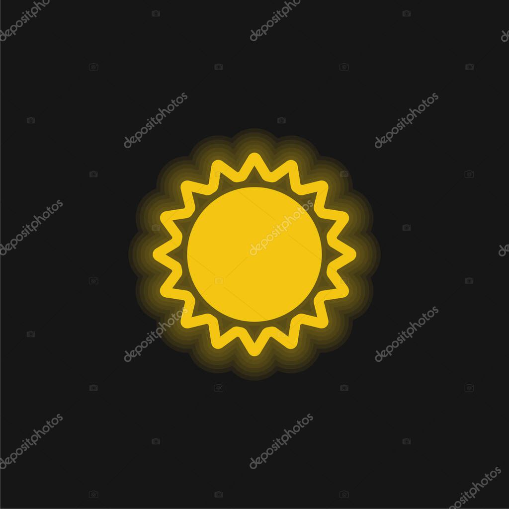 Annular Eclipse yellow glowing neon icon