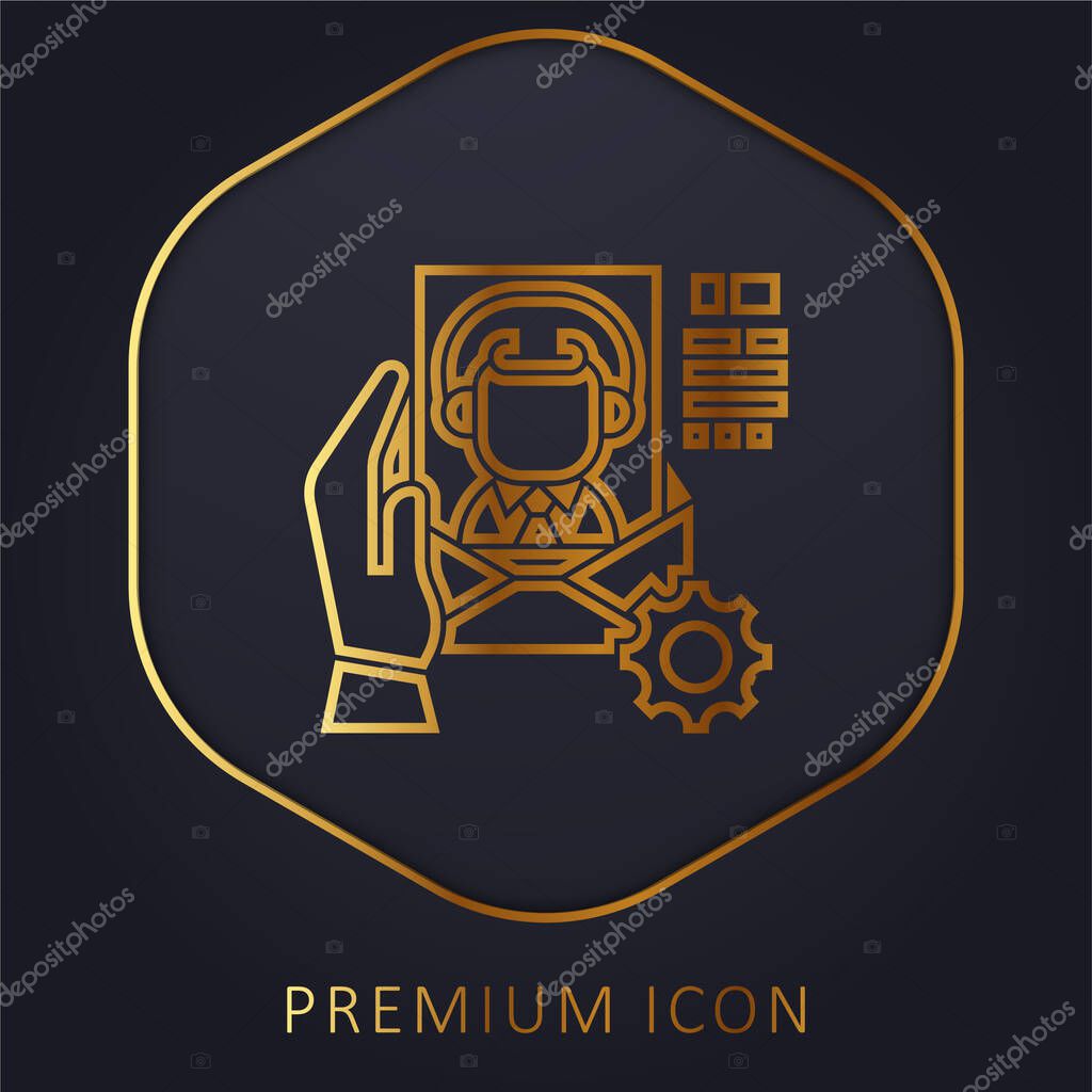 Agency golden line premium logo or icon