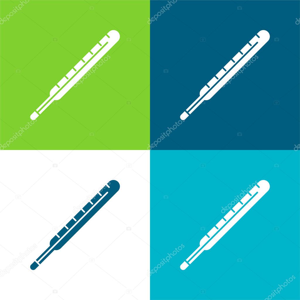 Body Thermometer Flat four color minimal icon set