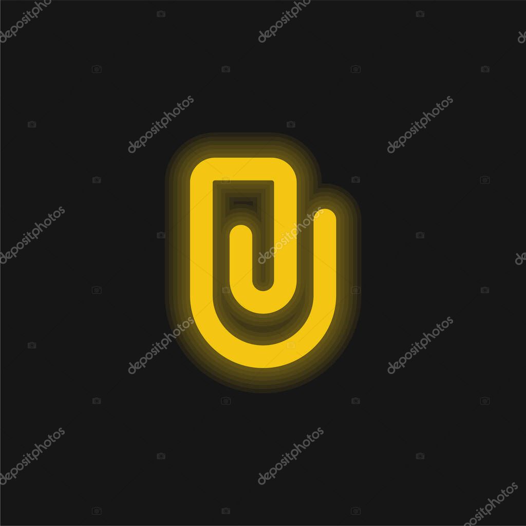Big Clip yellow glowing neon icon