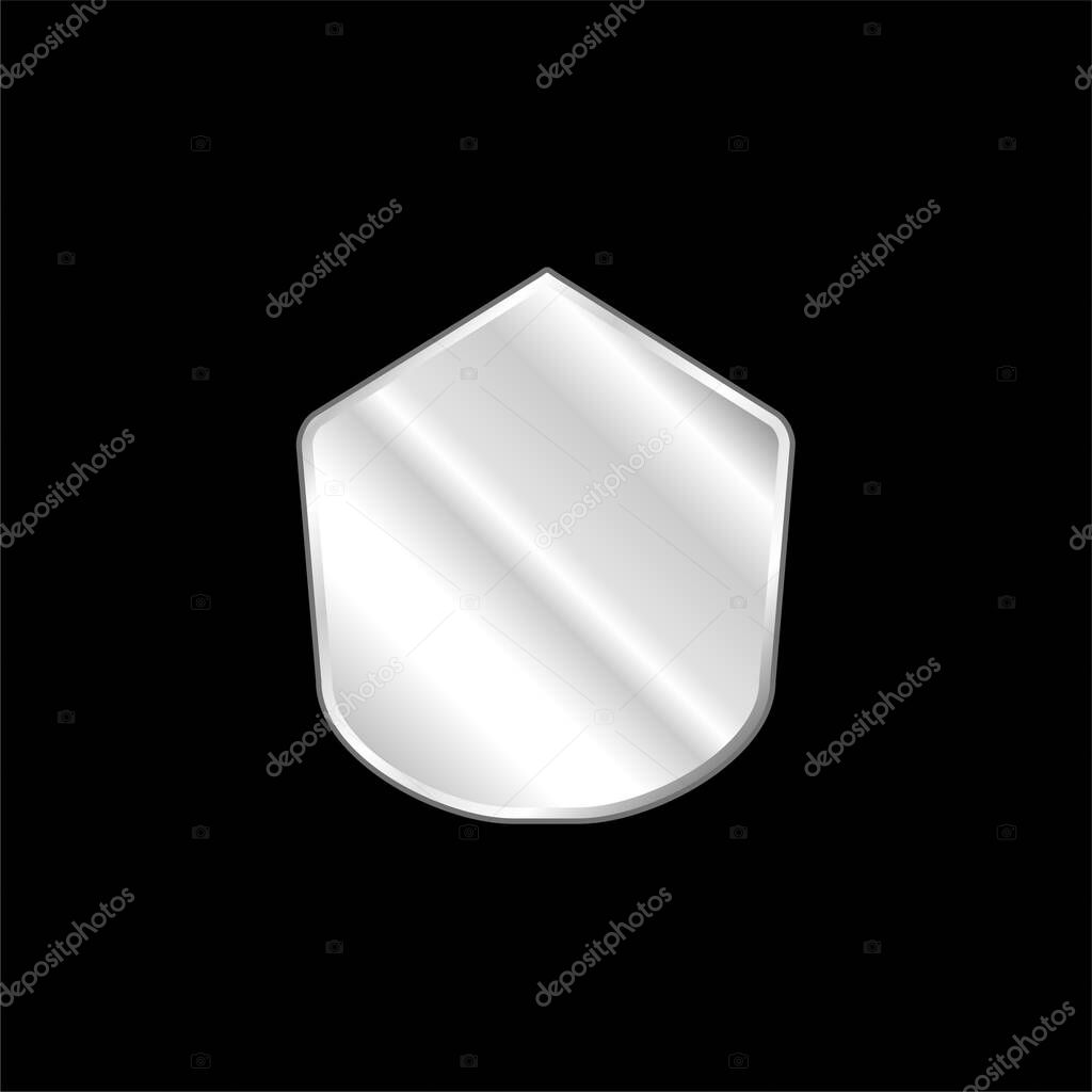 Black Polygonal Shape silver plated metallic icon