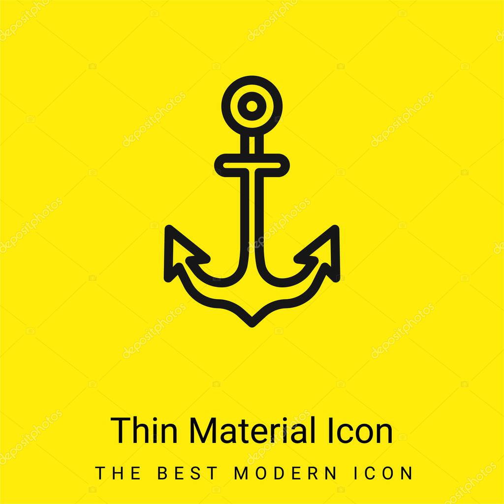 Anchor minimal bright yellow material icon