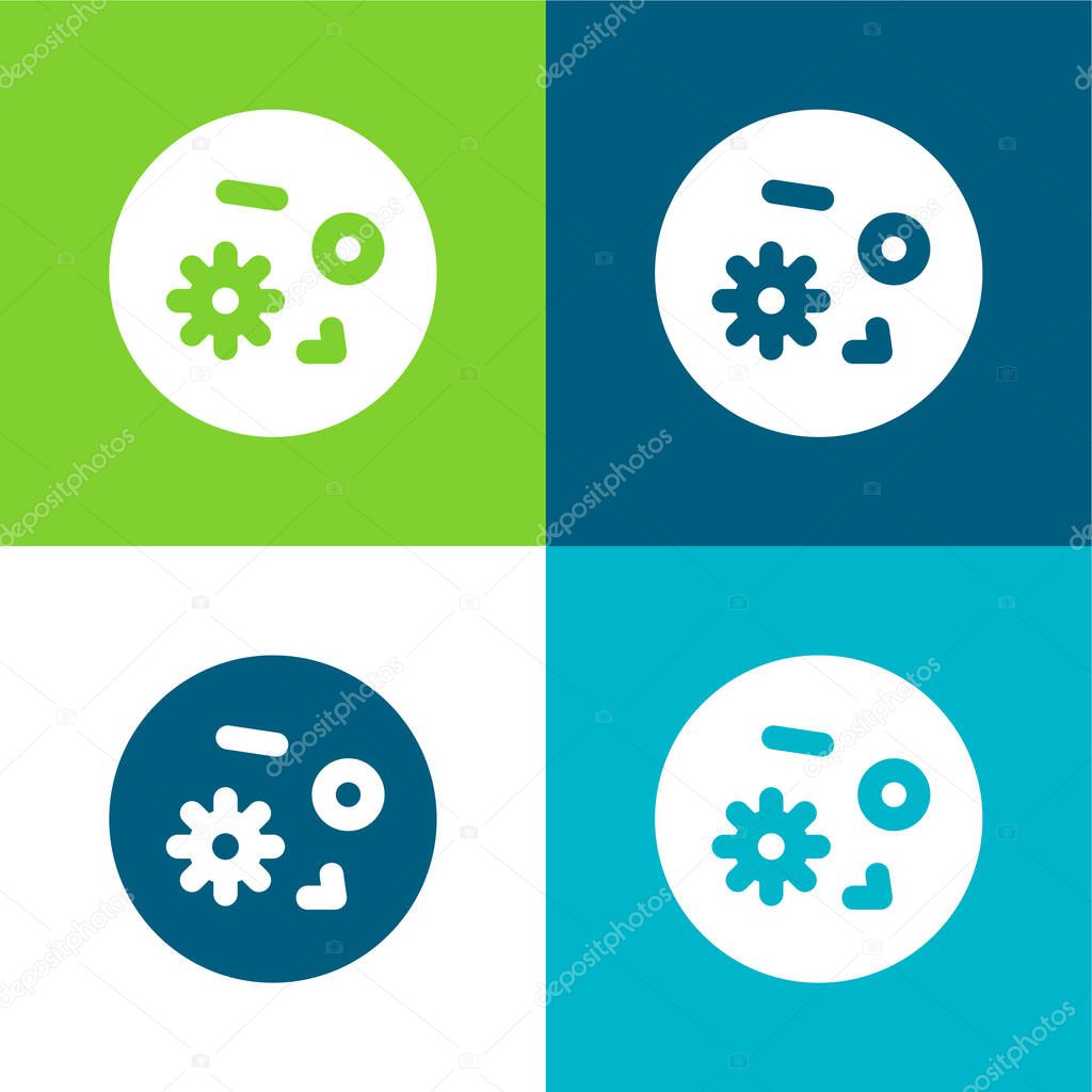 Bacteria Flat four color minimal icon set