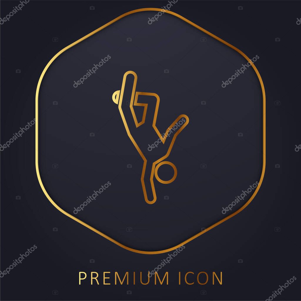 Breakdance golden line premium logo or icon