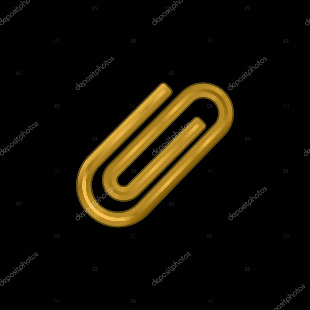 Attach gold plated metalic icon or logo vector