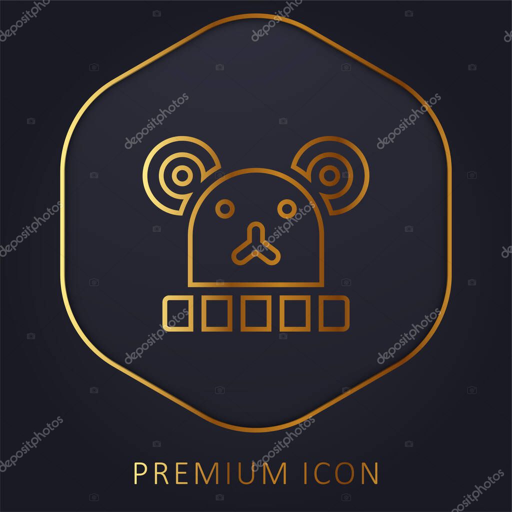 Baby Hat golden line premium logo or icon