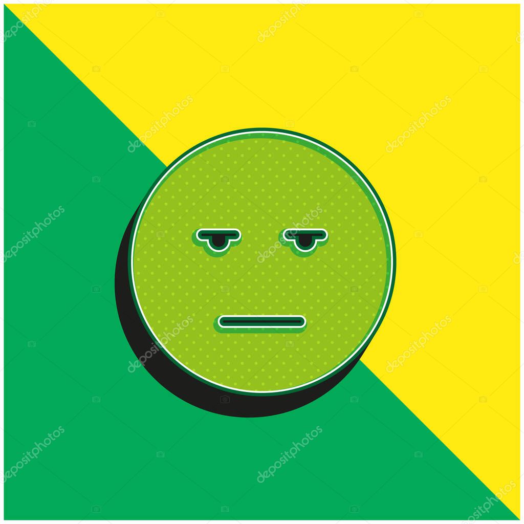 Bored Green and yellow modern 3d vector icon logo