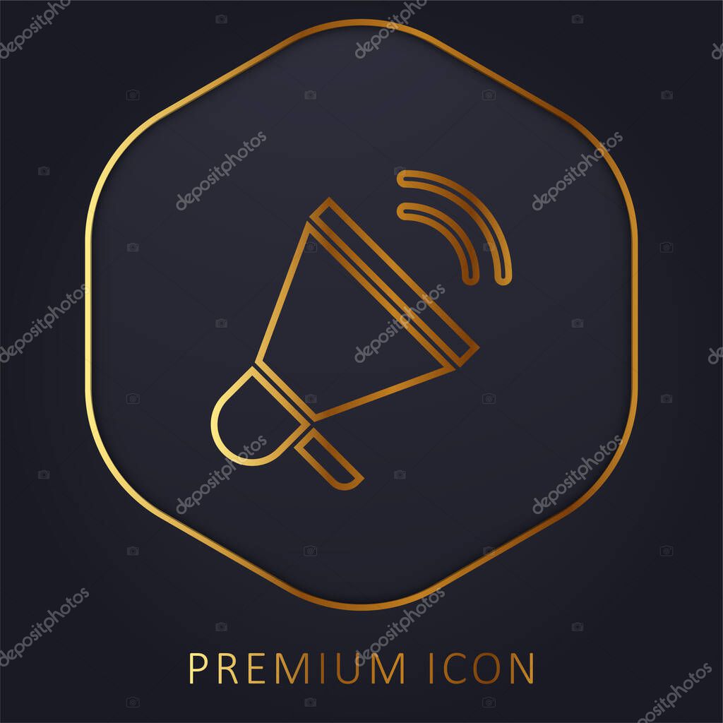 Advertising golden line premium logo or icon
