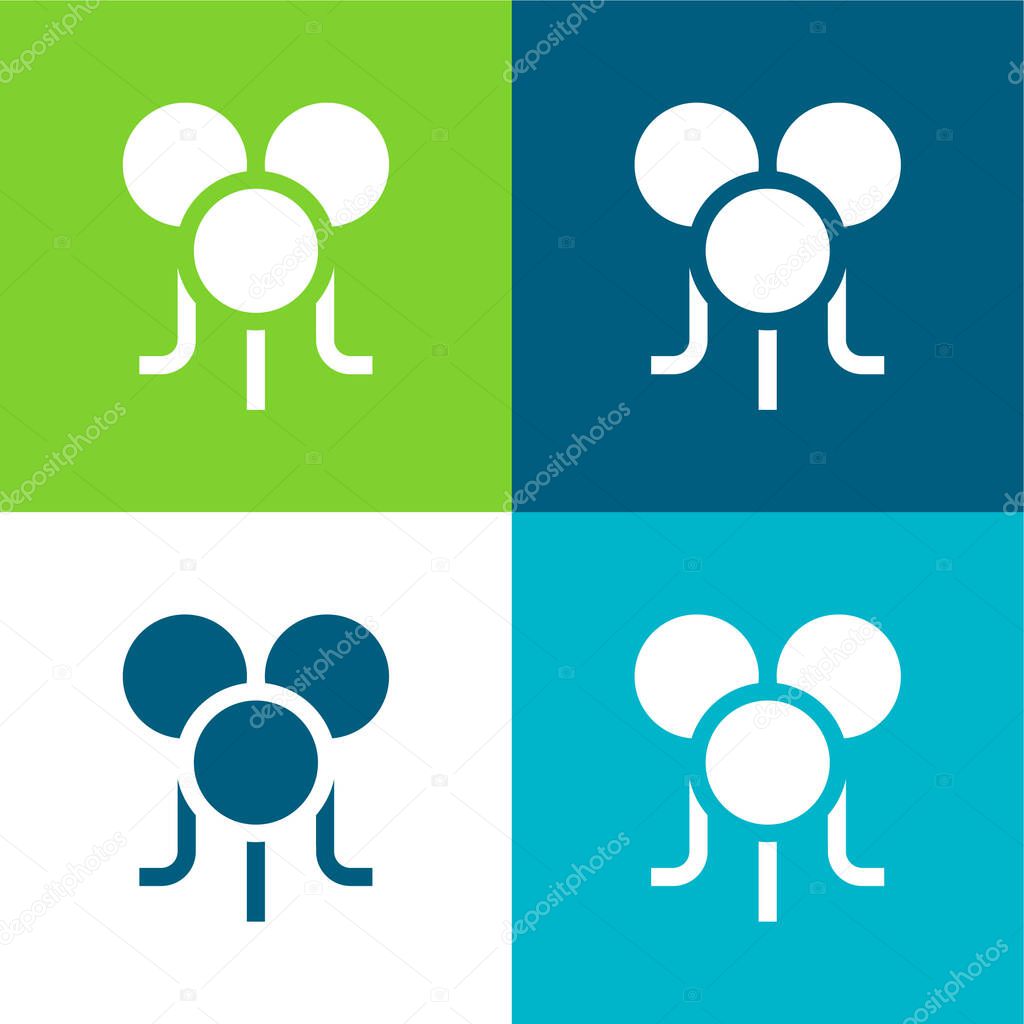 Balloon Flat four color minimal icon set