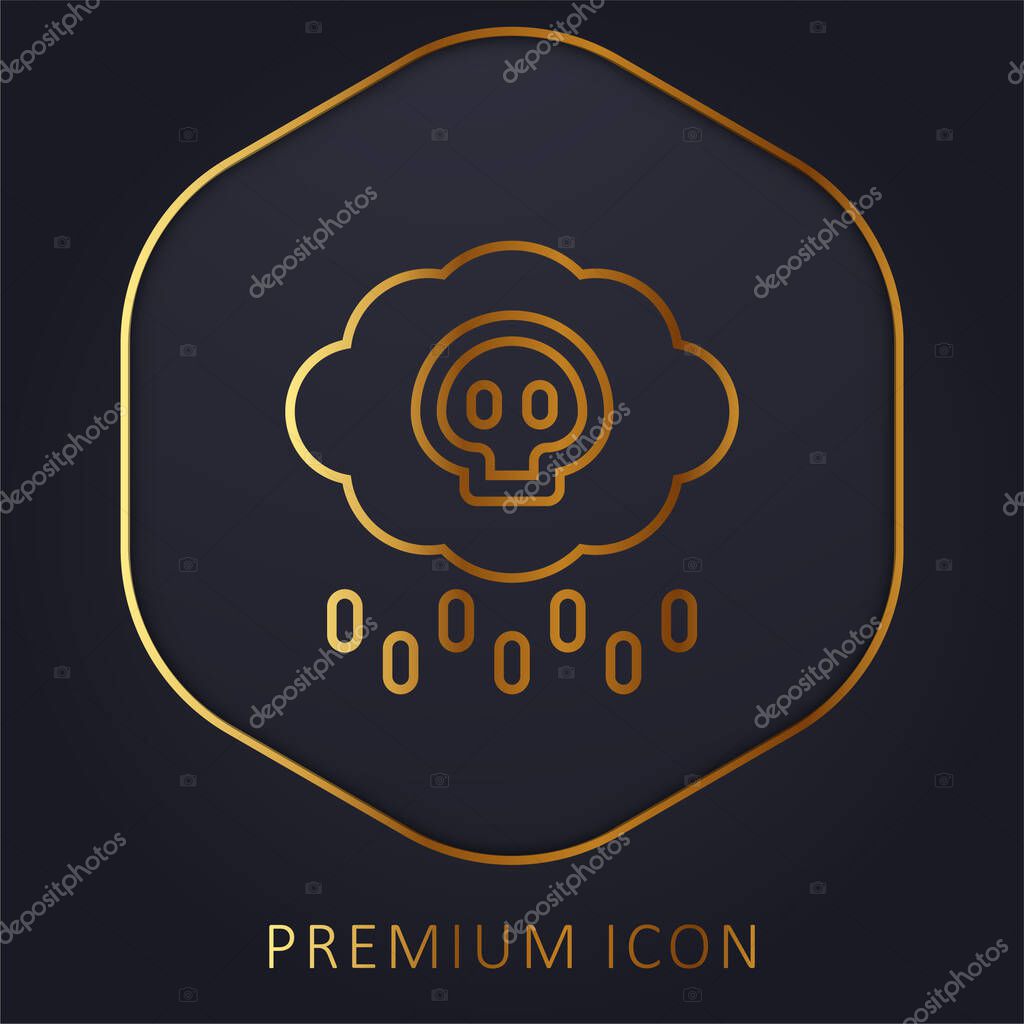 Acid Rain golden line premium logo or icon