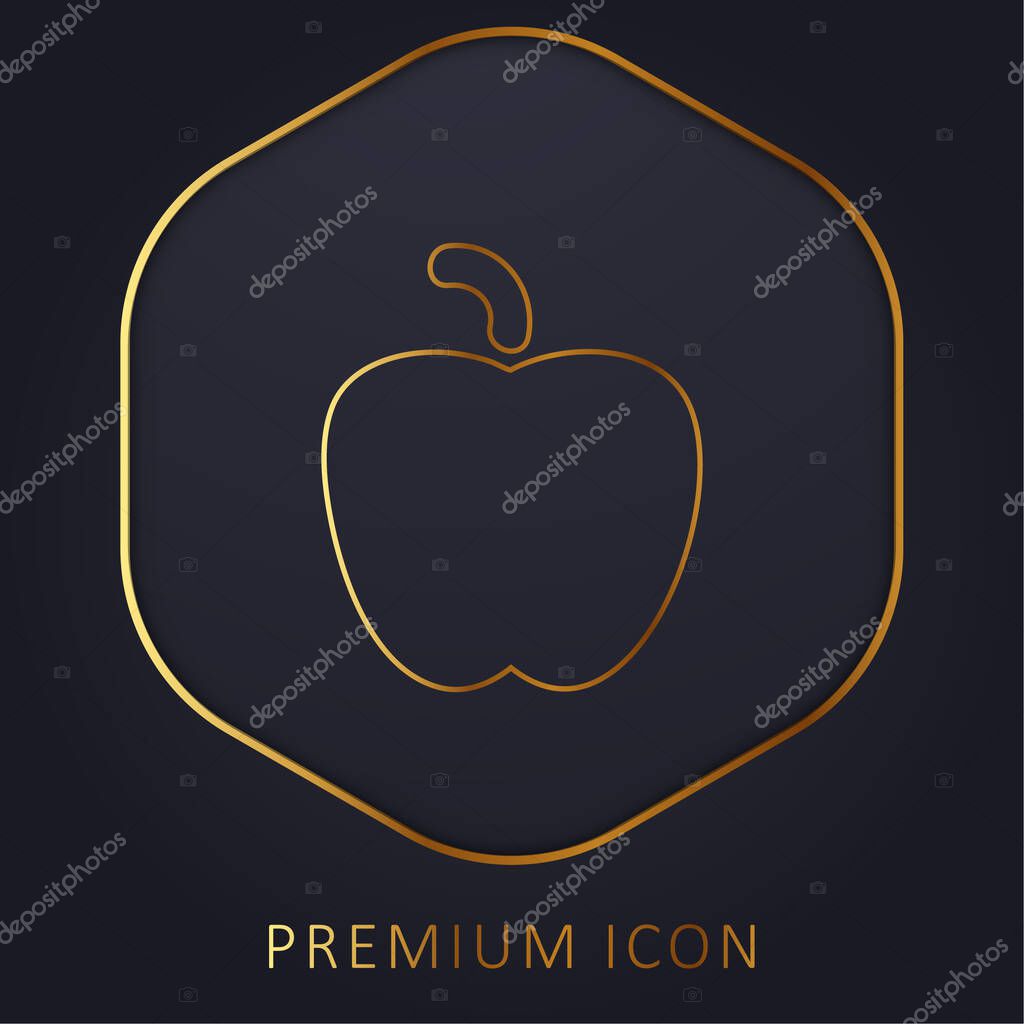 Apple Black Shape golden line premium logo or icon
