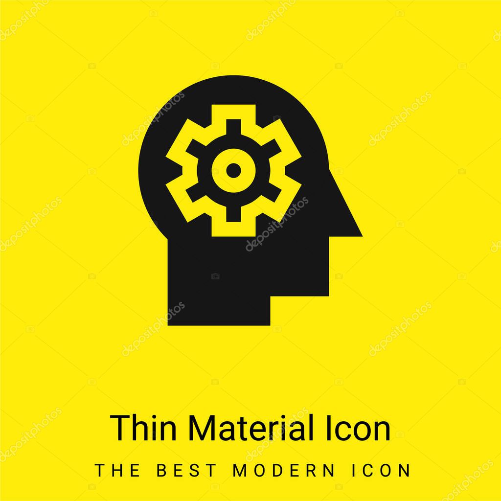 Brain minimal bright yellow material icon