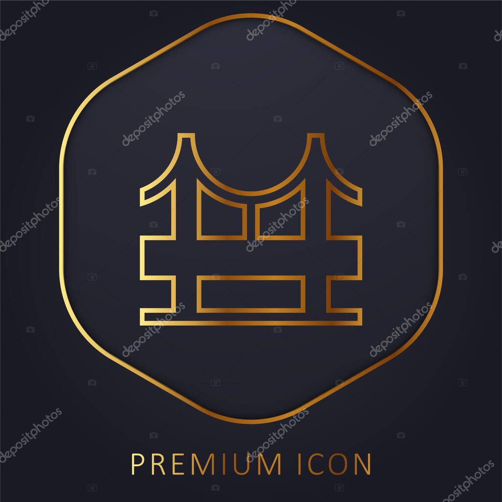 Bridge golden line premium logo or icon