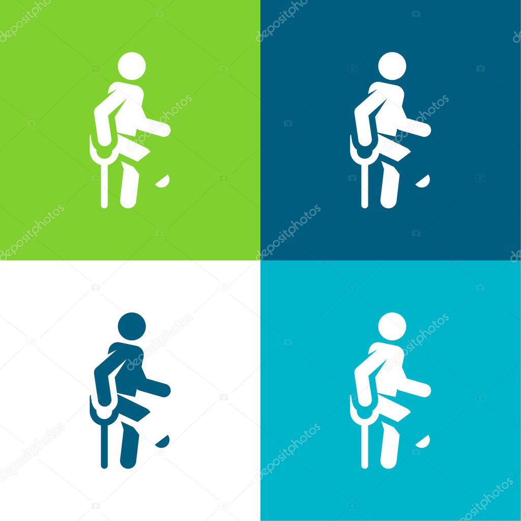 Accident Flat four color minimal icon set