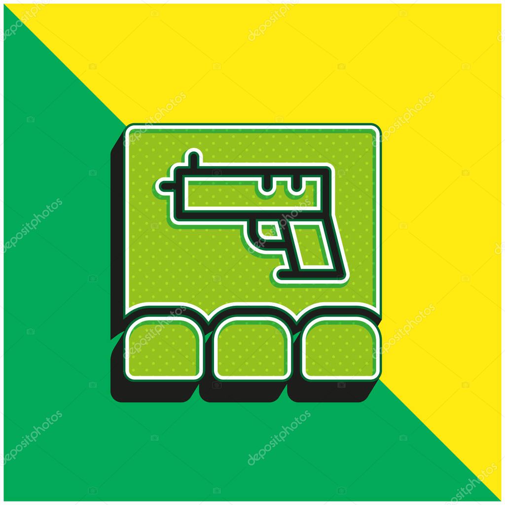 Action Movie Green and yellow modern 3d vector icon logo