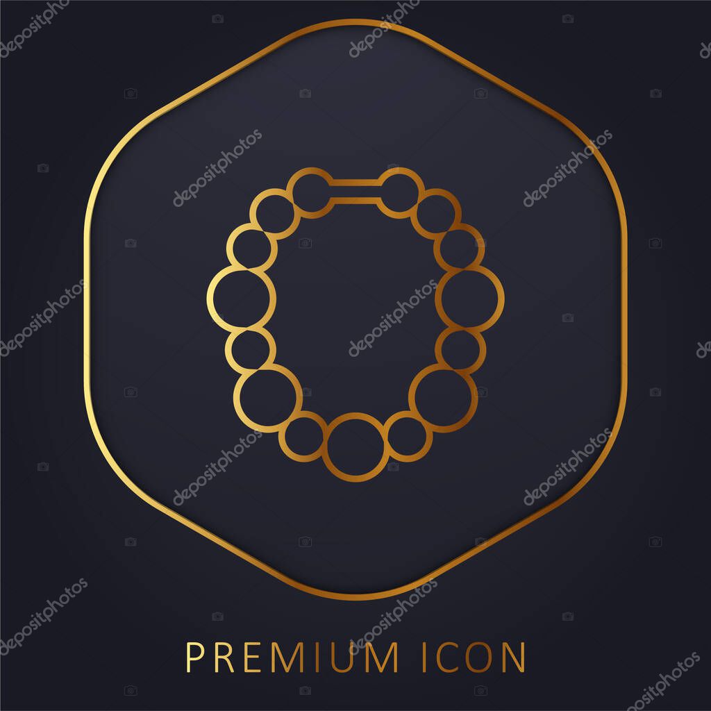 Beads golden line premium logo or icon