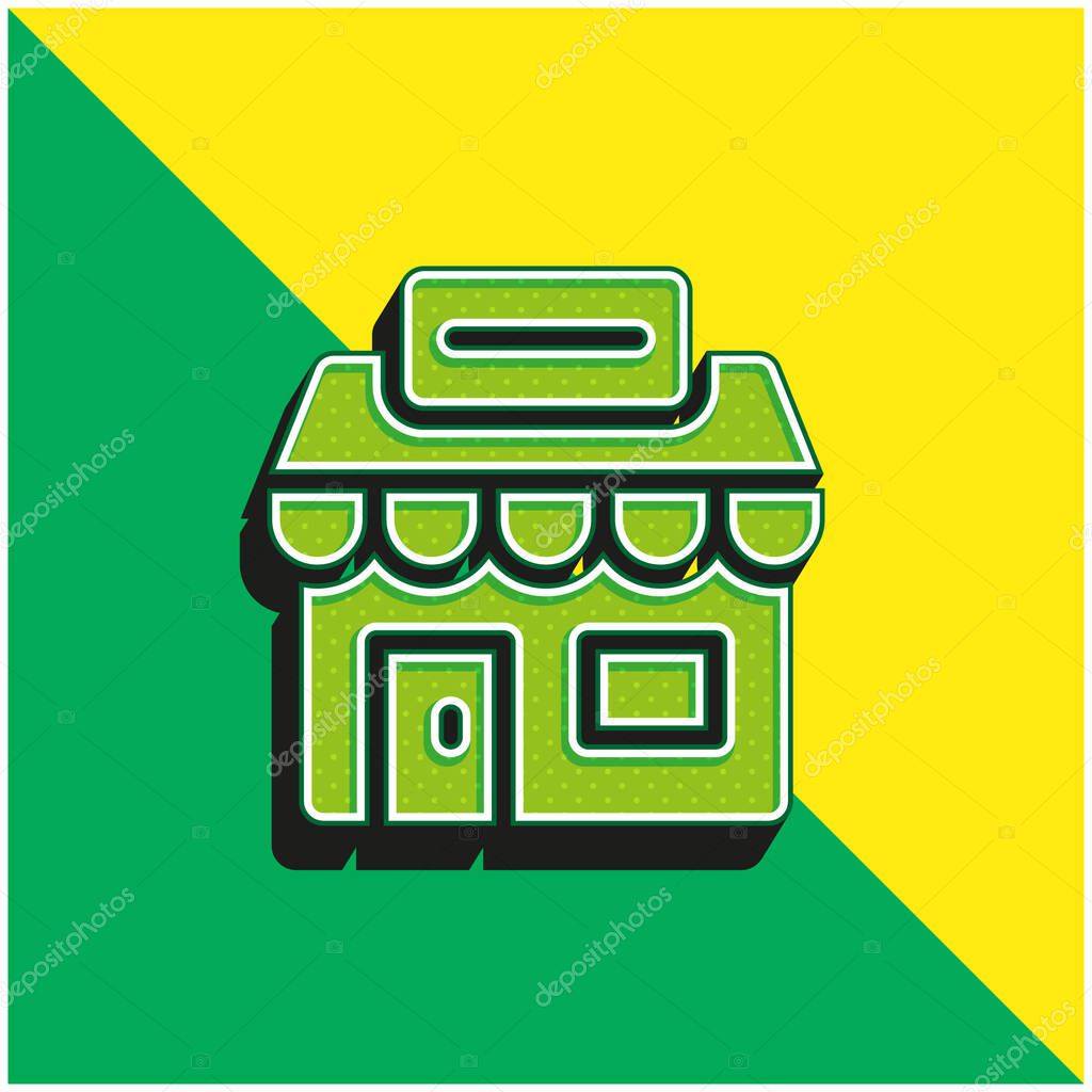 Agency Green and yellow modern 3d vector icon logo