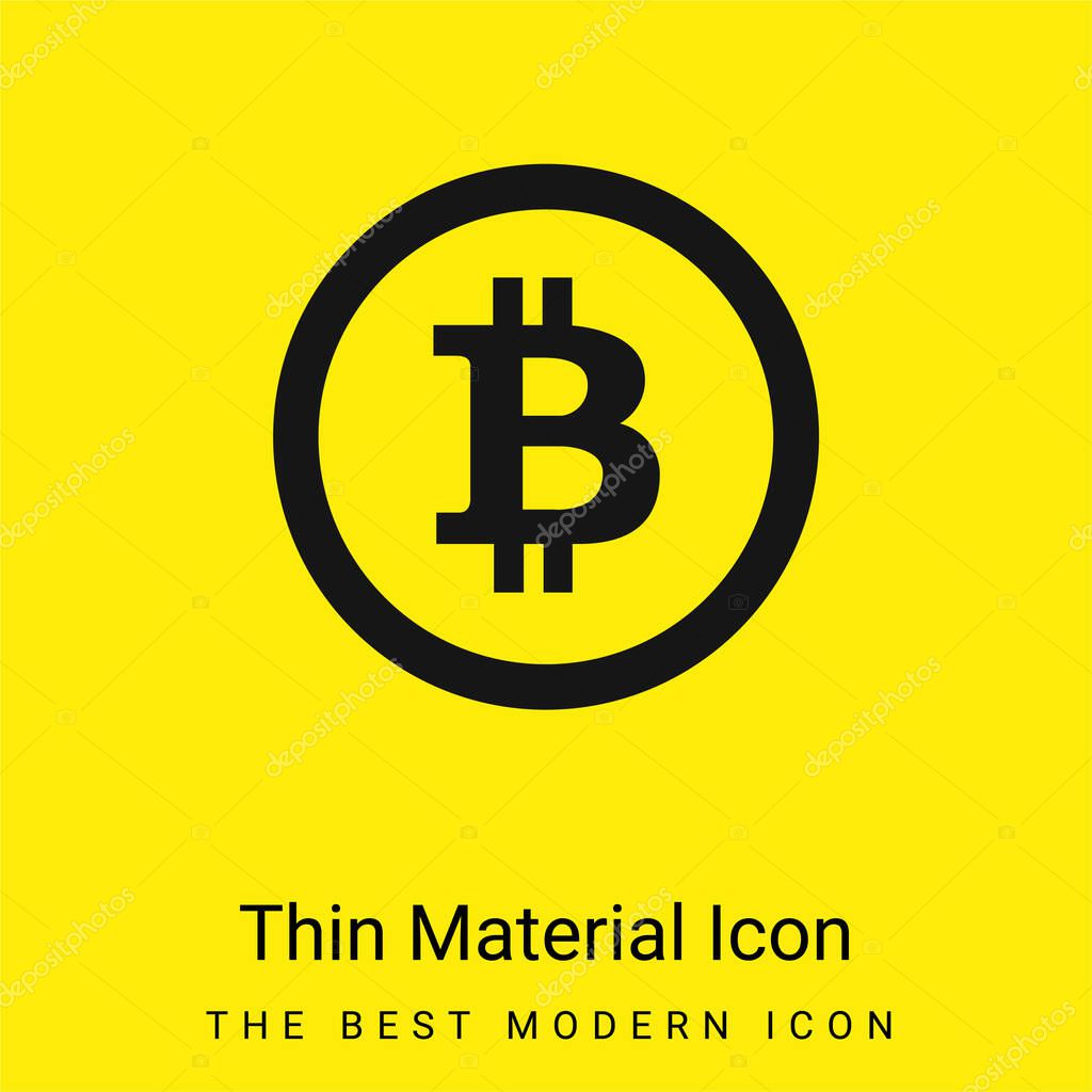 Bitcoin minimal bright yellow material icon
