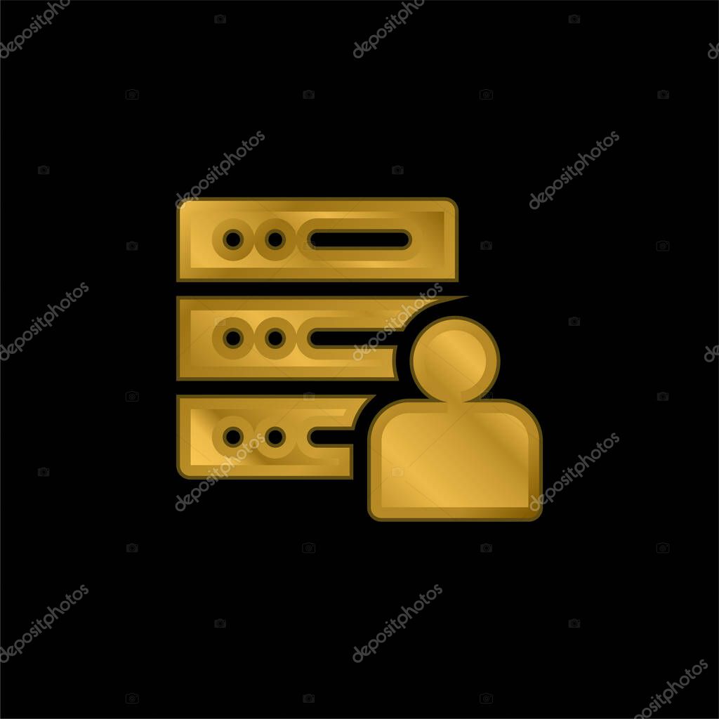 Admin gold plated metalic icon or logo vector
