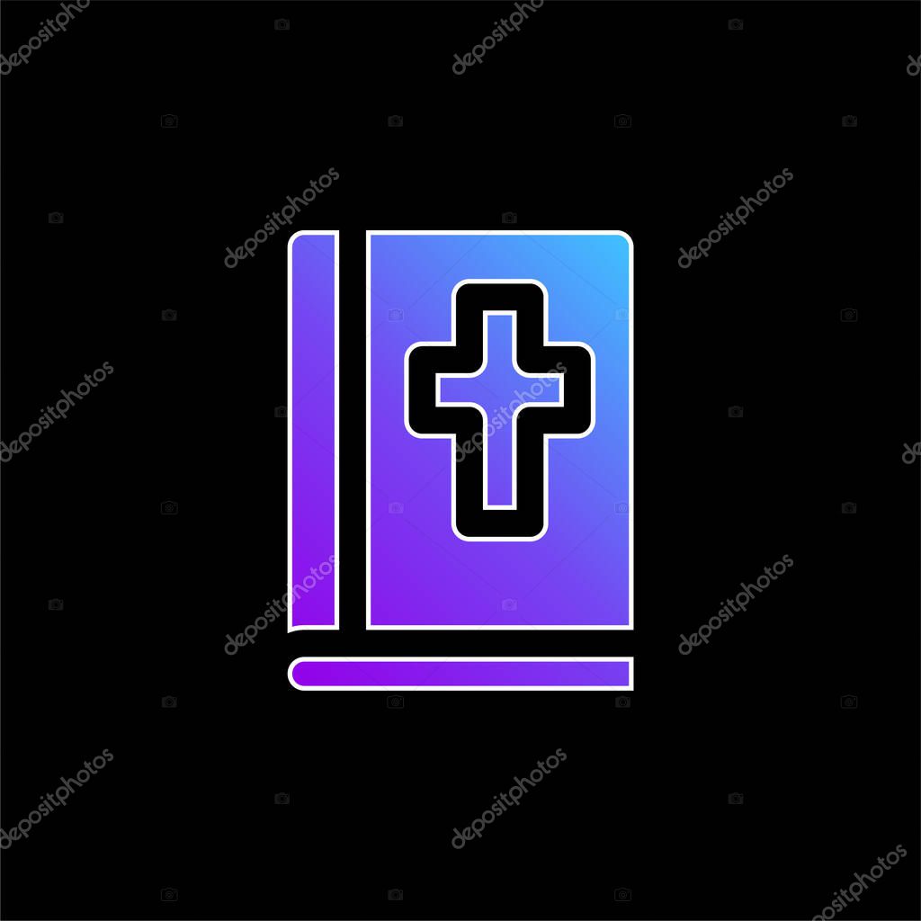 Bible blue gradient vector icon