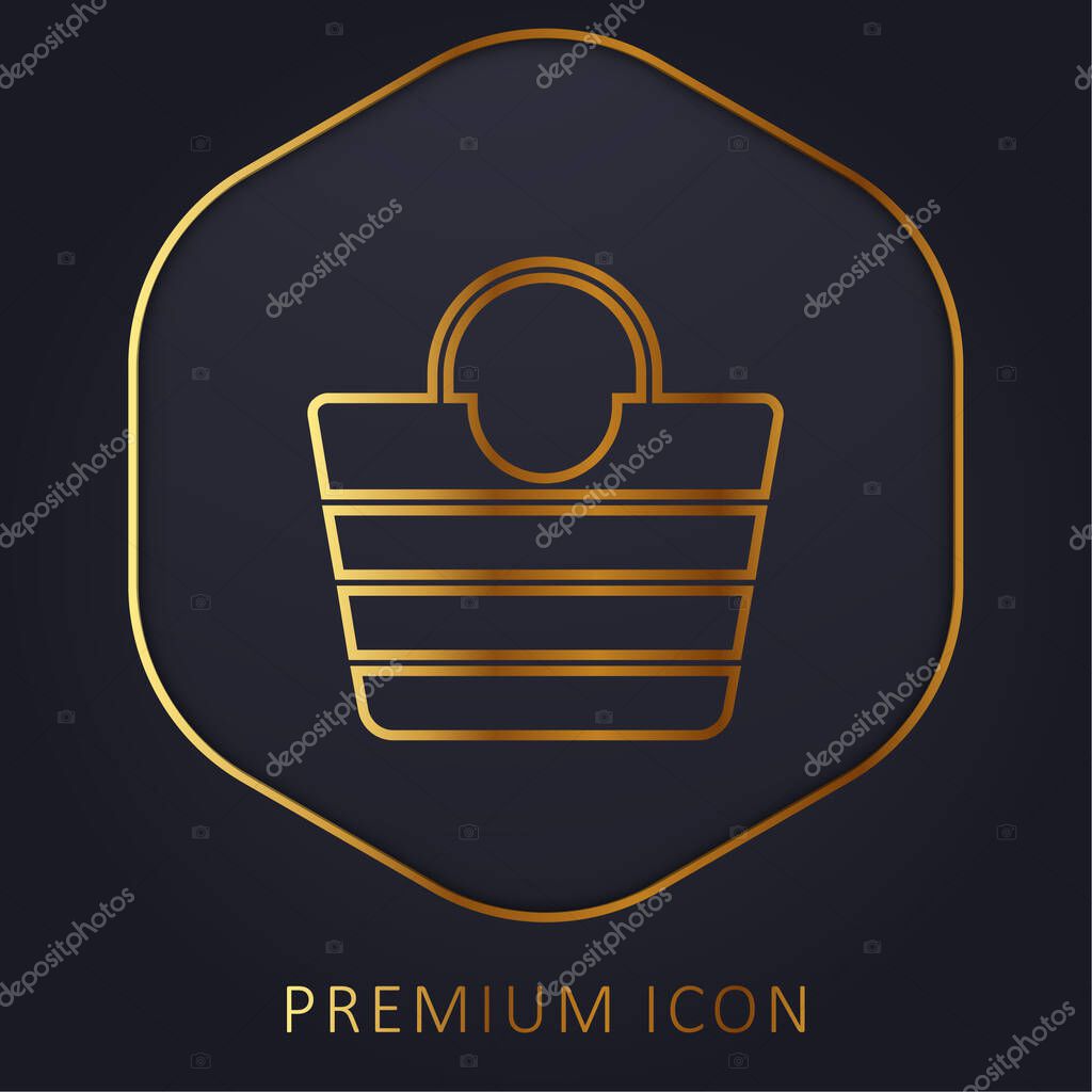 Bag golden line premium logo or icon