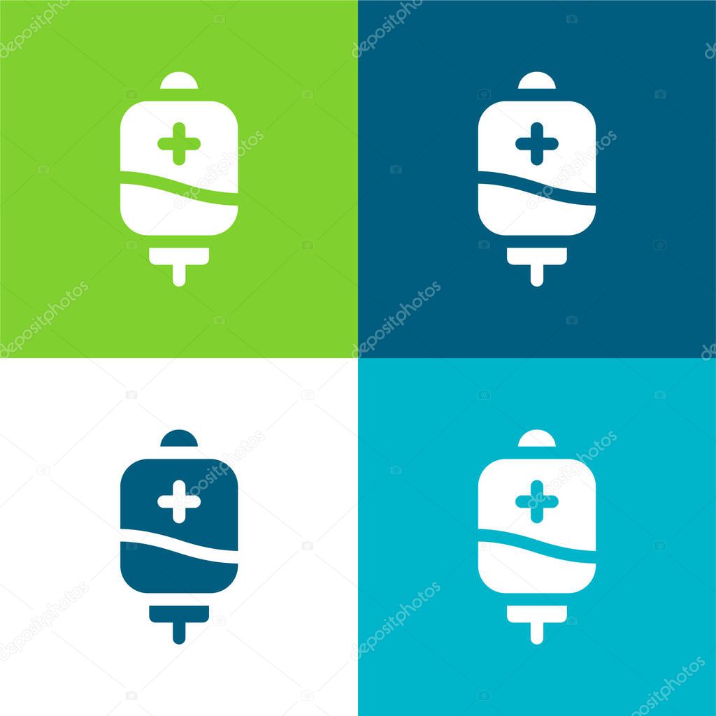 Blood Bag Flat four color minimal icon set
