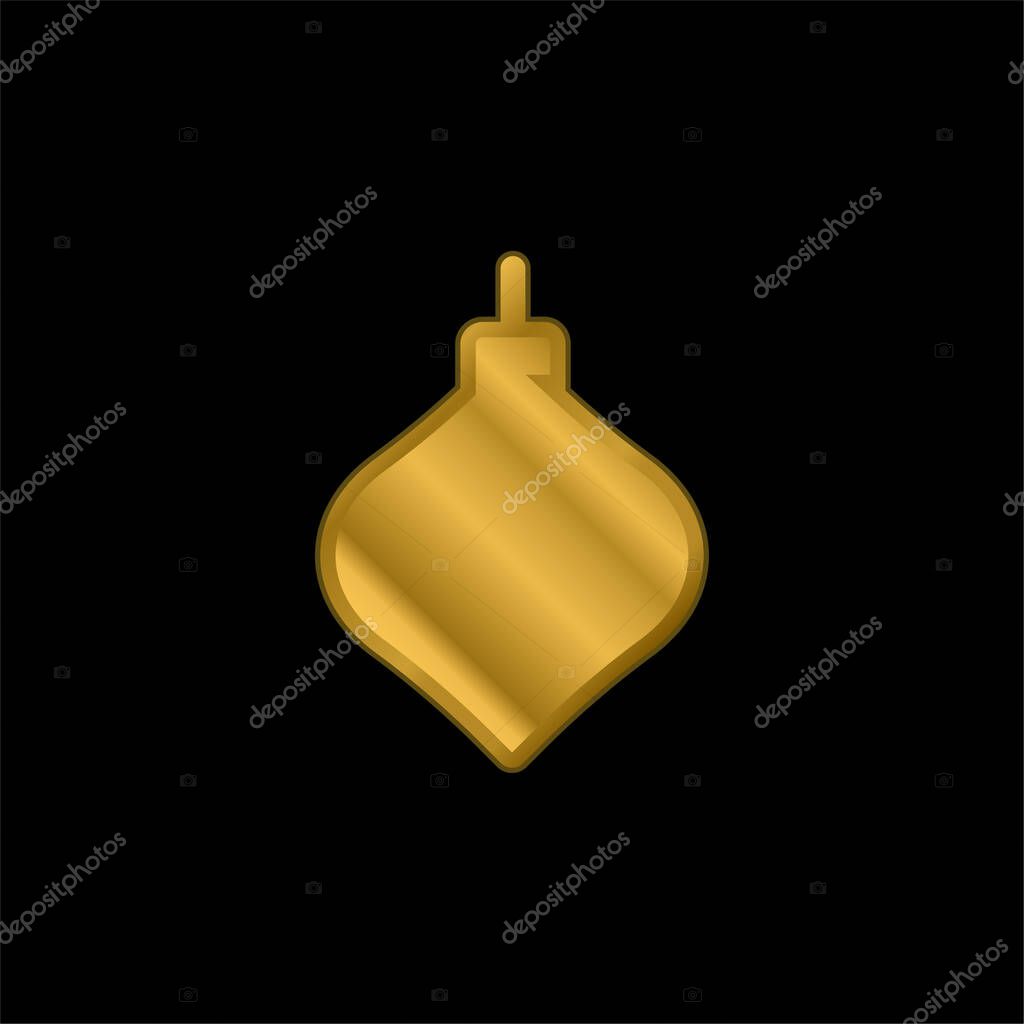 Bauble gold plated metalic icon or logo vector