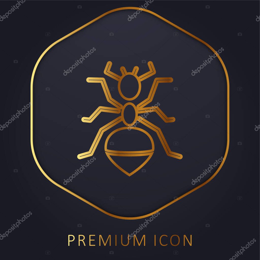Ant golden line premium logo or icon