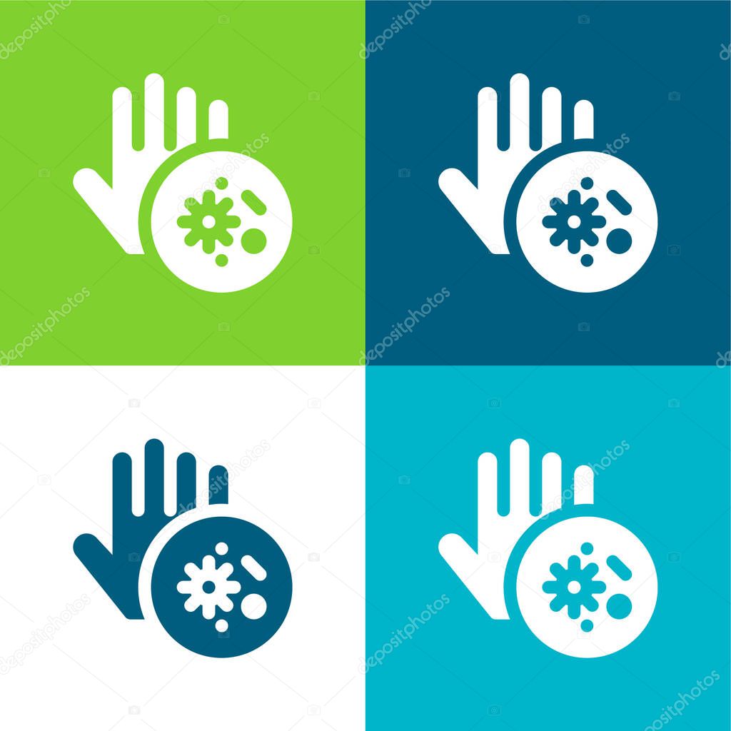 Bacteria Flat four color minimal icon set