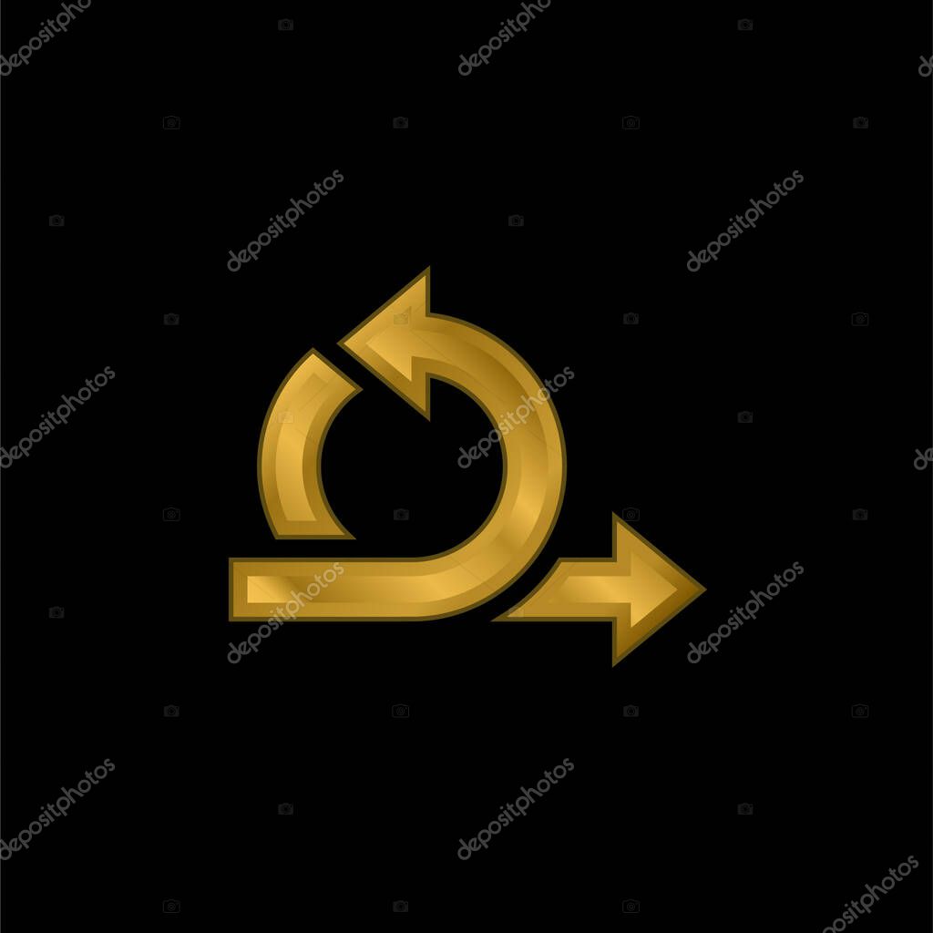 Agile gold plated metalic icon or logo vector
