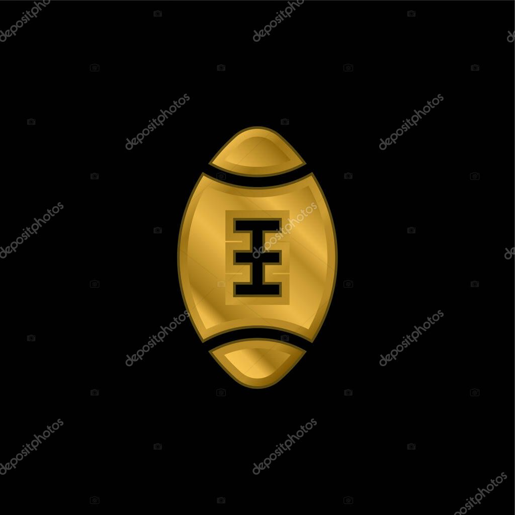 Ball gold plated metalic icon or logo vector