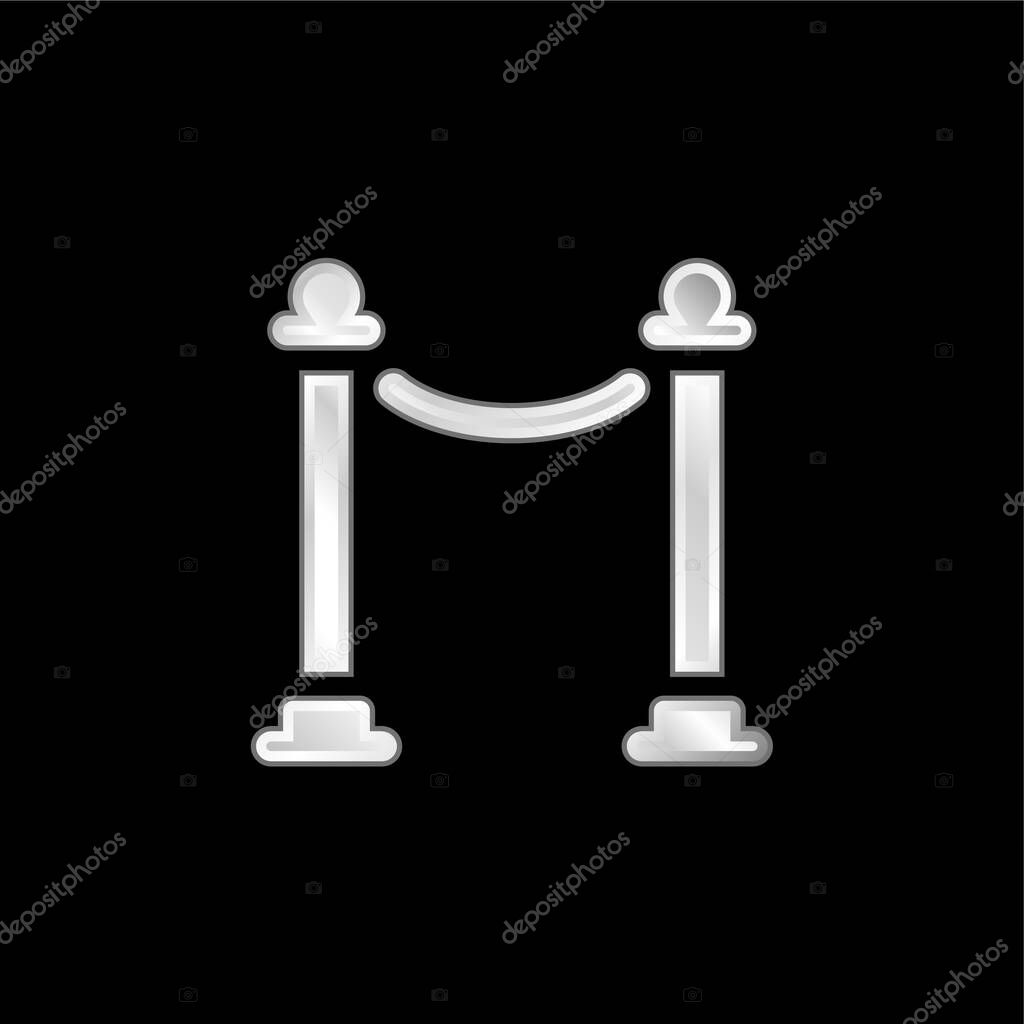 Barrier silver plated metallic icon