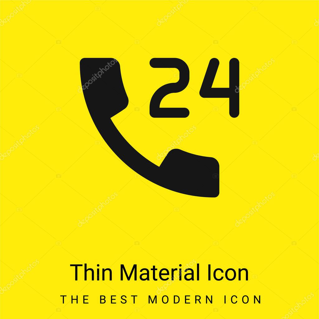 24 Hours minimal bright yellow material icon