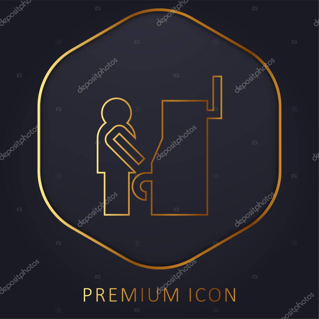 Atm golden line premium logo or icon