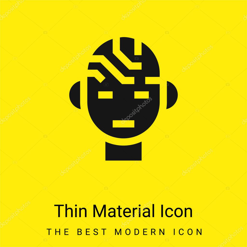 Brain minimal bright yellow material icon