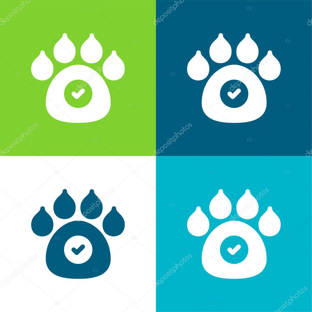 Animals Allowed Flat four color minimal icon set
