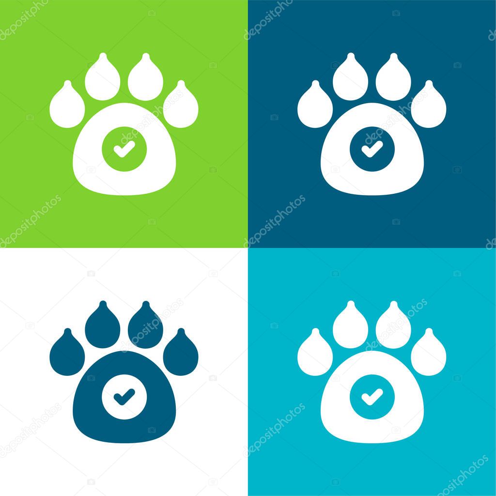 Animals Allowed Flat four color minimal icon set