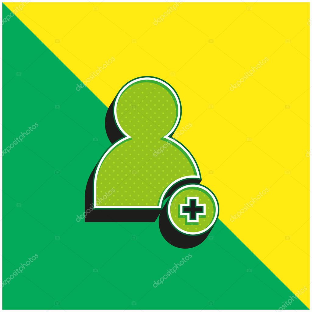 Add Friend Green and yellow modern 3d vector icon logo