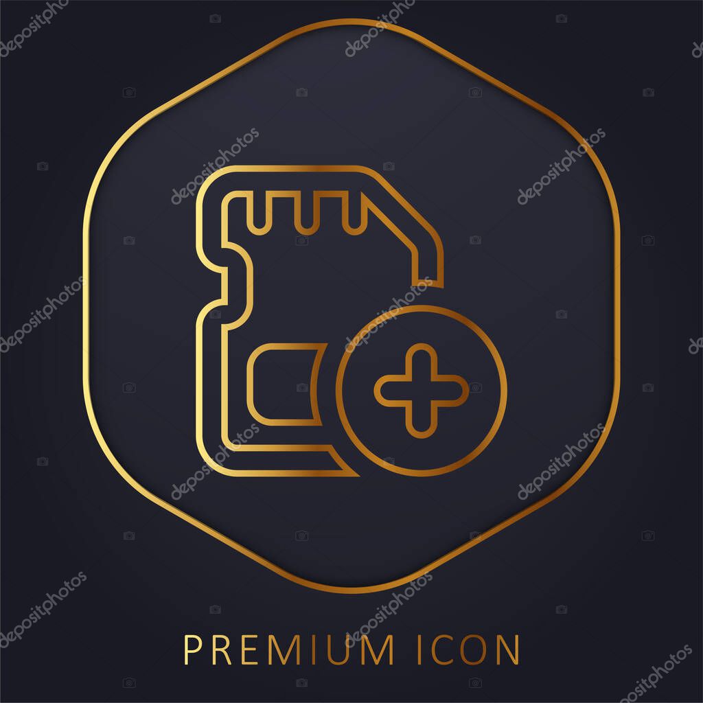 Add golden line premium logo or icon