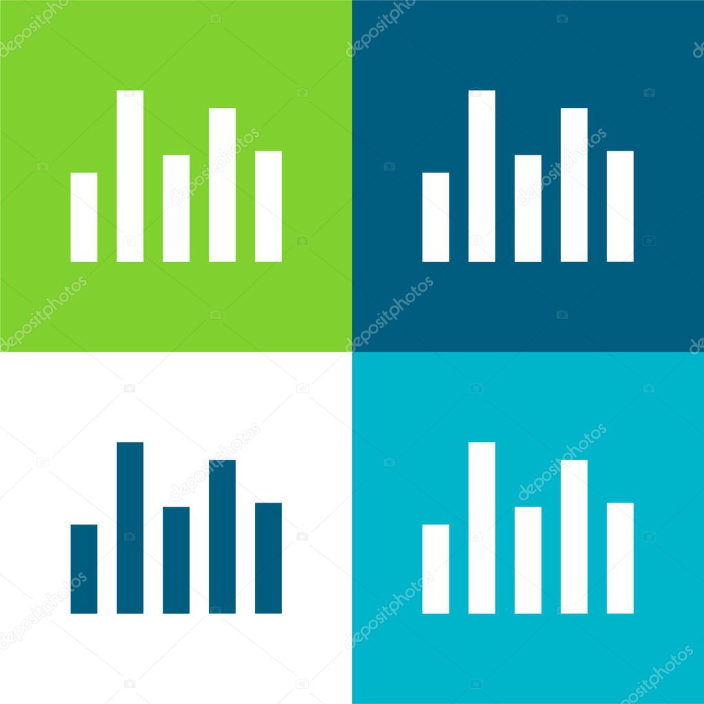 Bars Flat four color minimal icon set